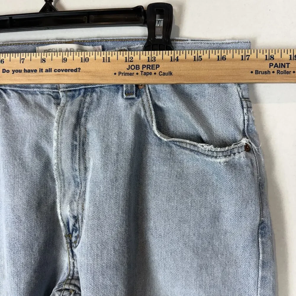 Levi's 505 Jeans Men 34x29 Blue Denim Stonewash Regular Fit Straight Leg Zip Fly